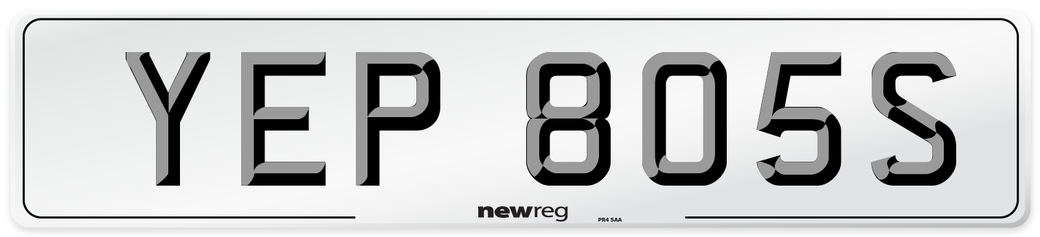 YEP 805S Number Plate from New Reg